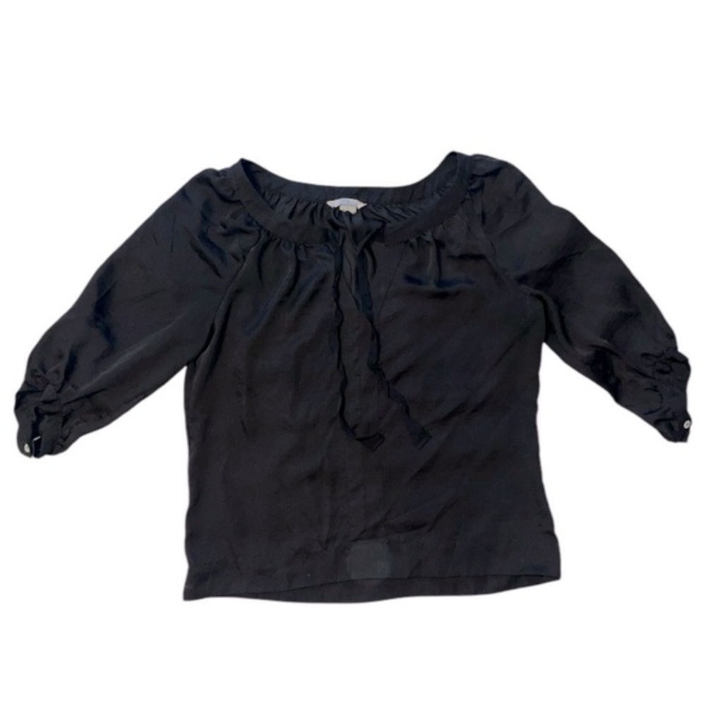 H&M Half Sleeve Black Shirt Lightweight Blouse